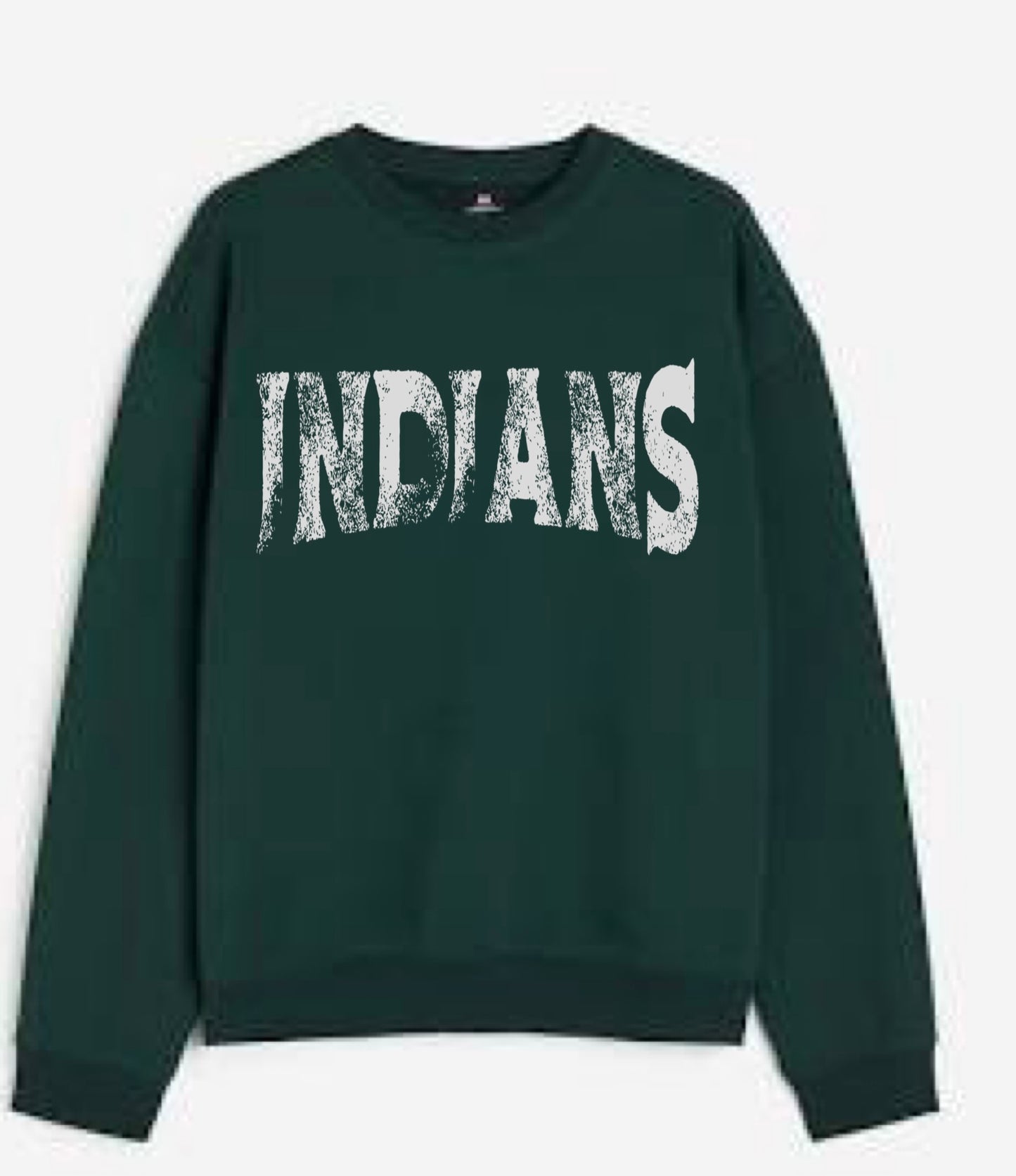Indians Distressed Crewneck. WHS Cheer