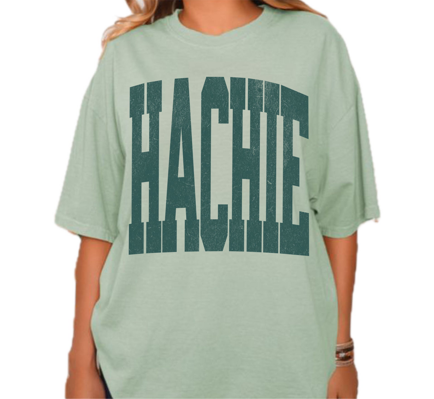 Large Hachie Distressed Tee WHS Cheer