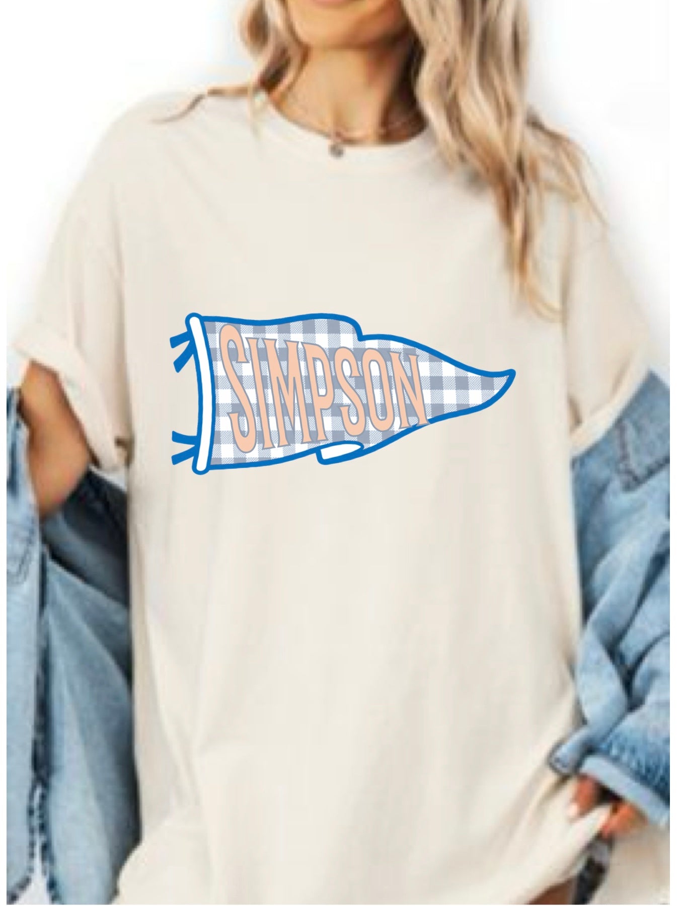 Any School Gingham Pennant