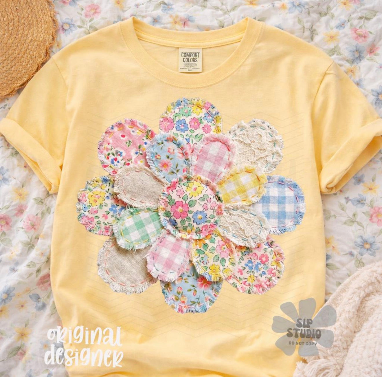 PASTEL FAUX fabric Flower