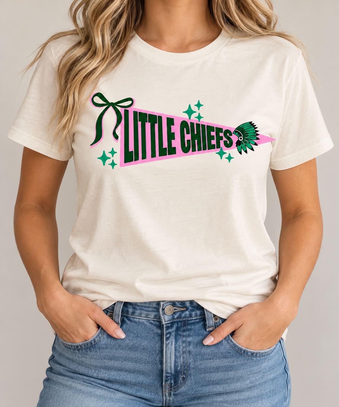 ADULT Little Chiefs Pennant Ivory Tee - LCA