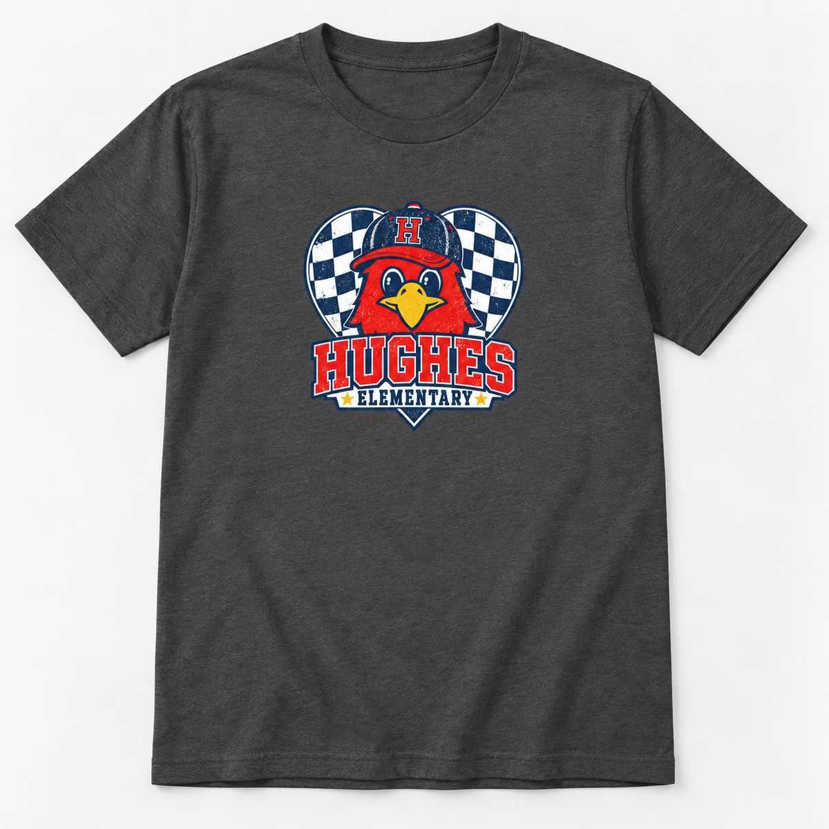 Hughes Checkered Heart Logo All sizes  HH)