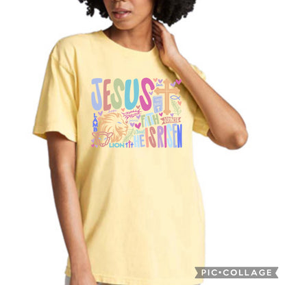 He Is Risen hand drawn Tee