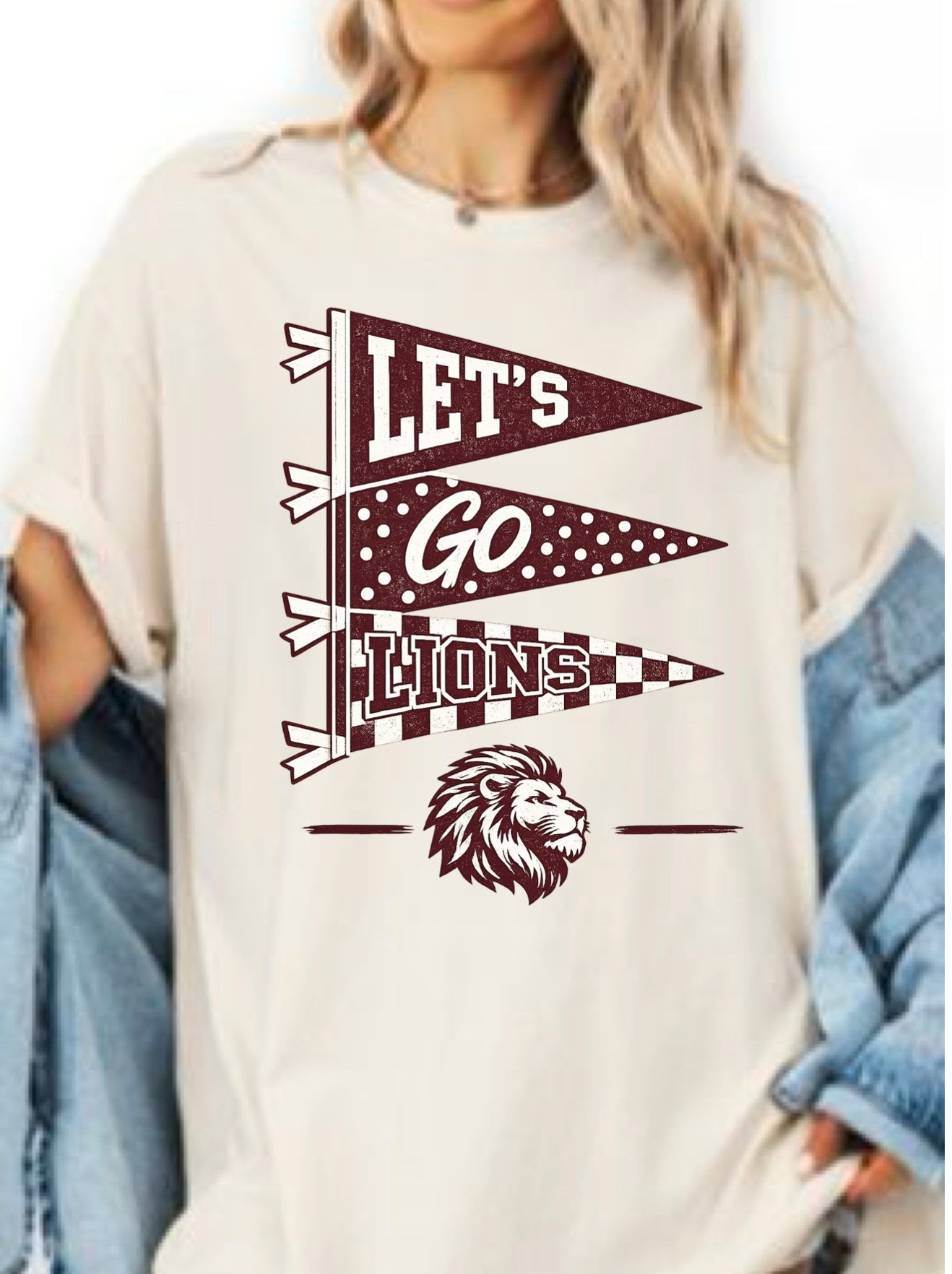 Any School Stacked Pennant Tee