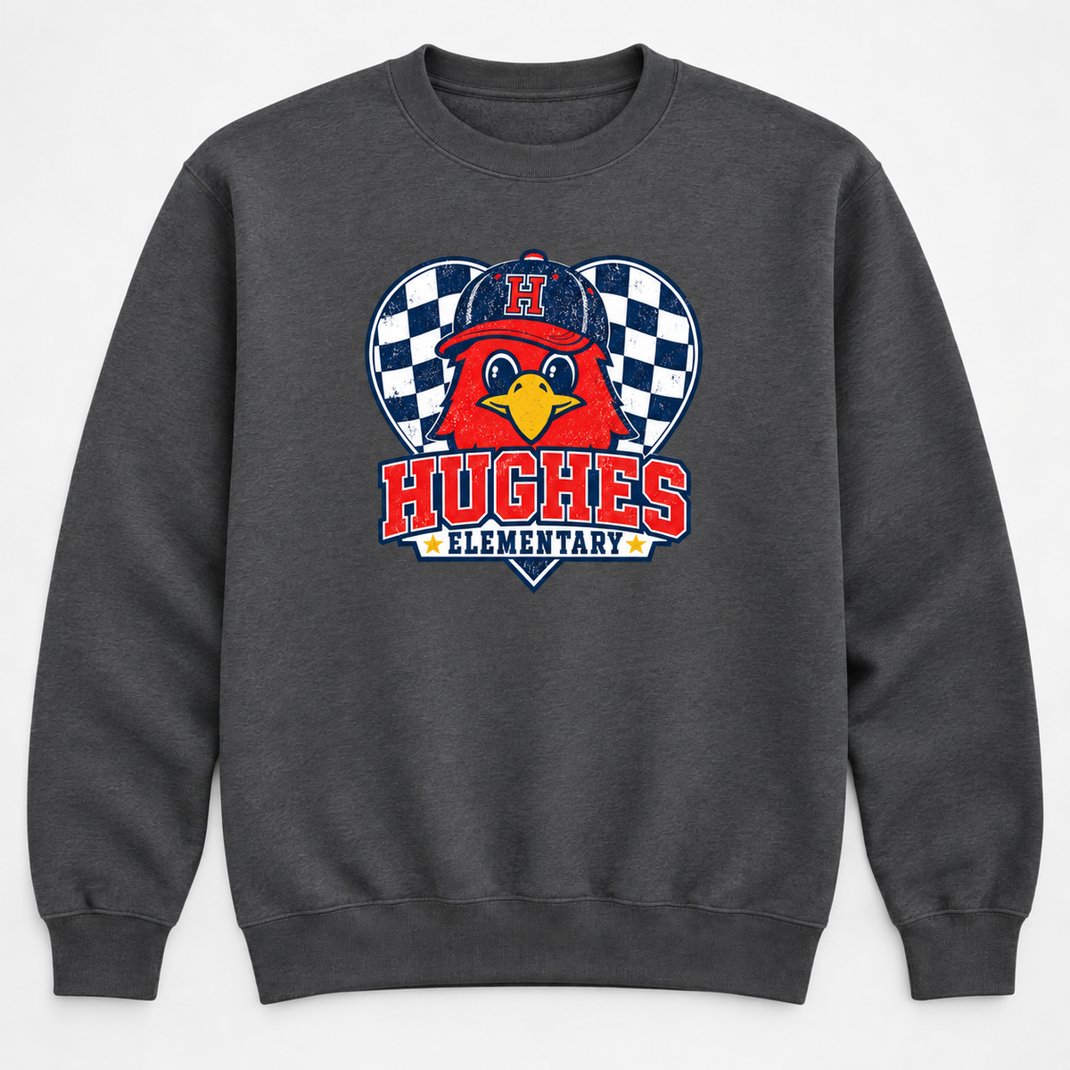 Hughes Checkered Heart Logo All sizes  HH)