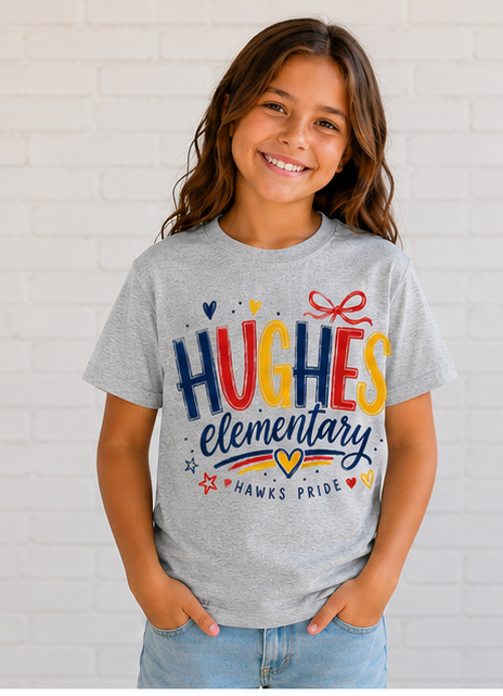 Hughes Girly  Tee --All Sizes.  -HH