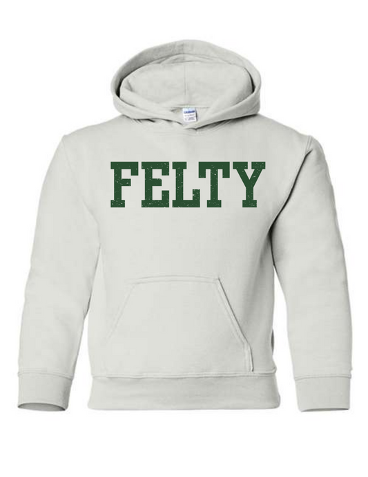 Youth Felty Distressed Block Hoodie - FE