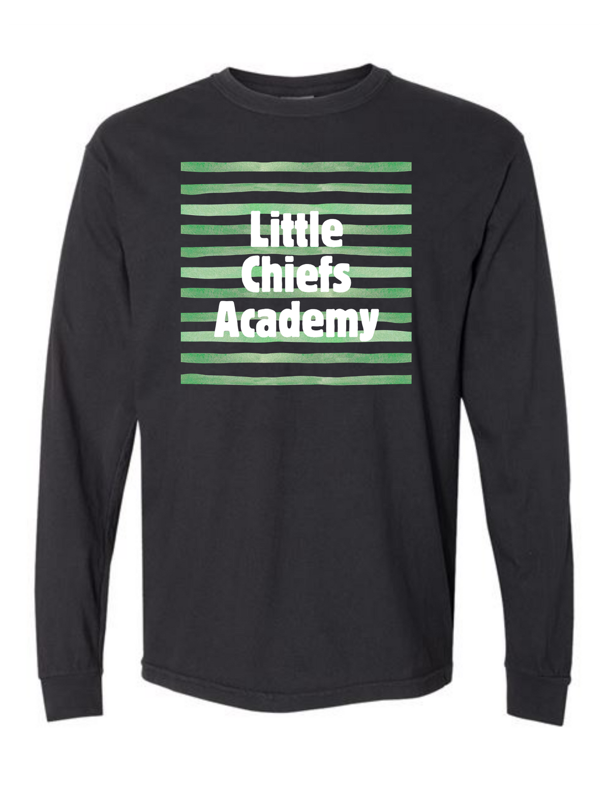 ADULT Horizontal Stripes LCA Black Long Sleeve Tee - LCA