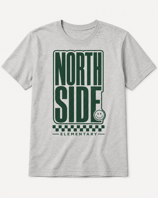 Grey Northside Happy Check Tee All Sizes