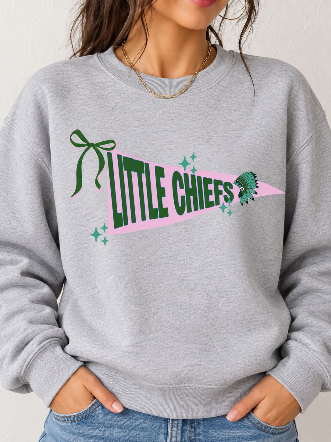 ADULT Little Chiefs Pennant Grey Sweatshirt - LCA